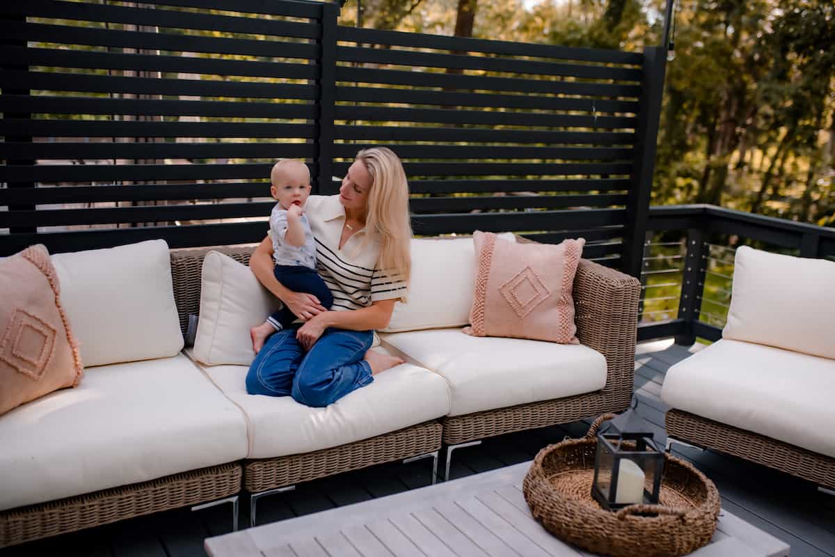 Outer Brown Wicker Outdoor Sofa with Armless Chairs
