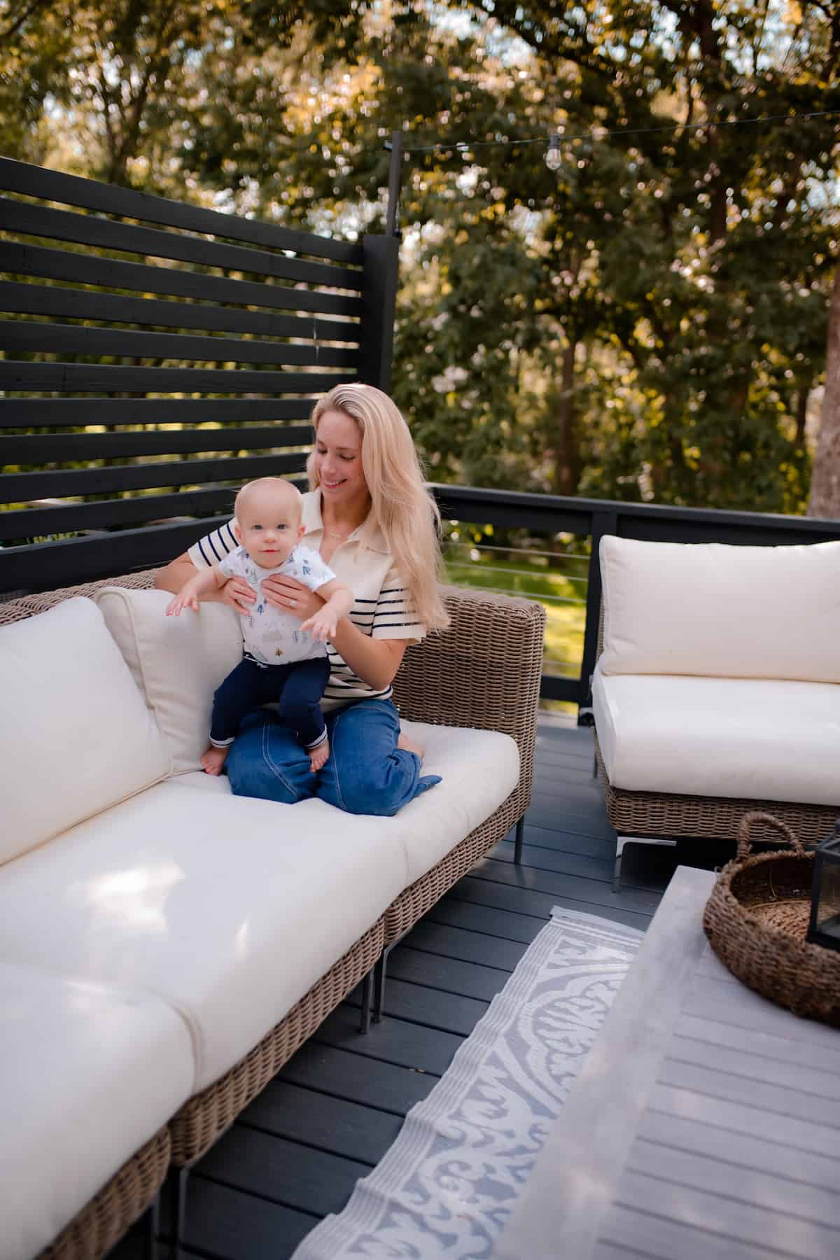 Outer Brown Wicker Outdoor Sofa with Armless Chairs