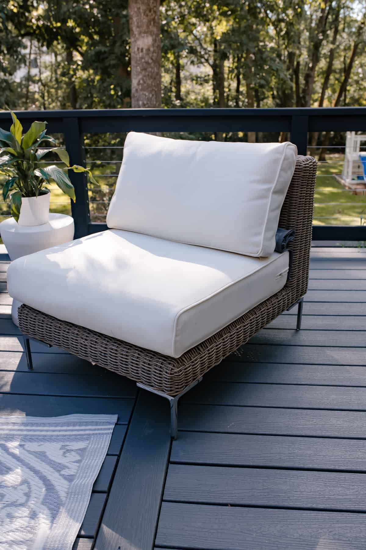 Outer Brown Wicker Outdoor Sofa with Armless Chairs