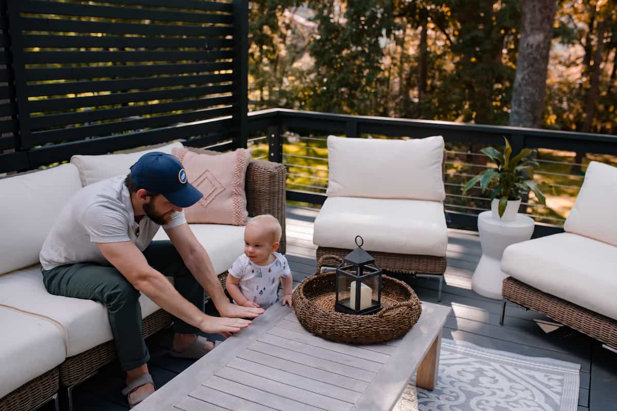 Outer Brown Wicker Outdoor Sofa with Armless Chairs